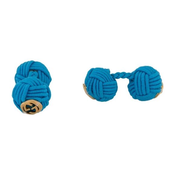 Brand new with box Gucci  Blue Knot Cufflinks with Gold Accents women’s - Picture 1 of 10
